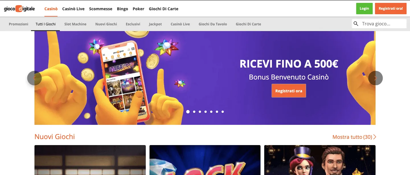 Gioco Digitale Casino homepage