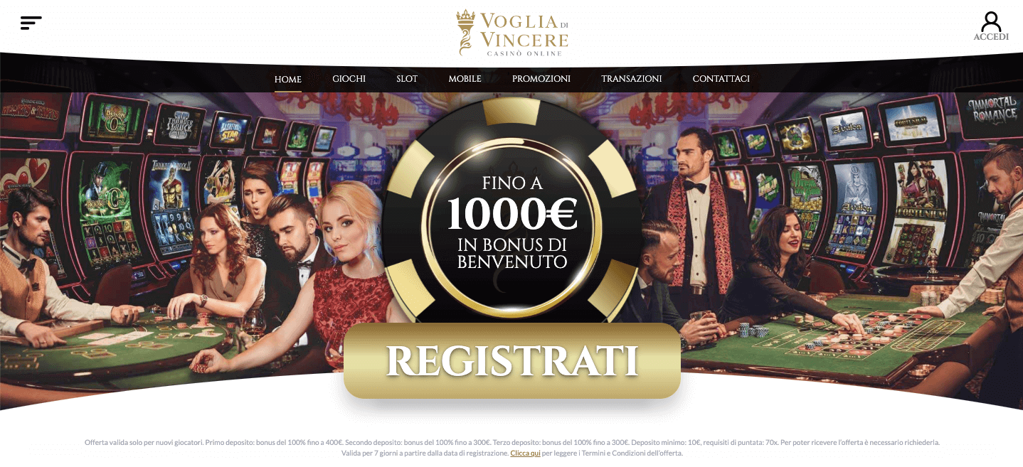 Voglia di Vincere Casino homepage