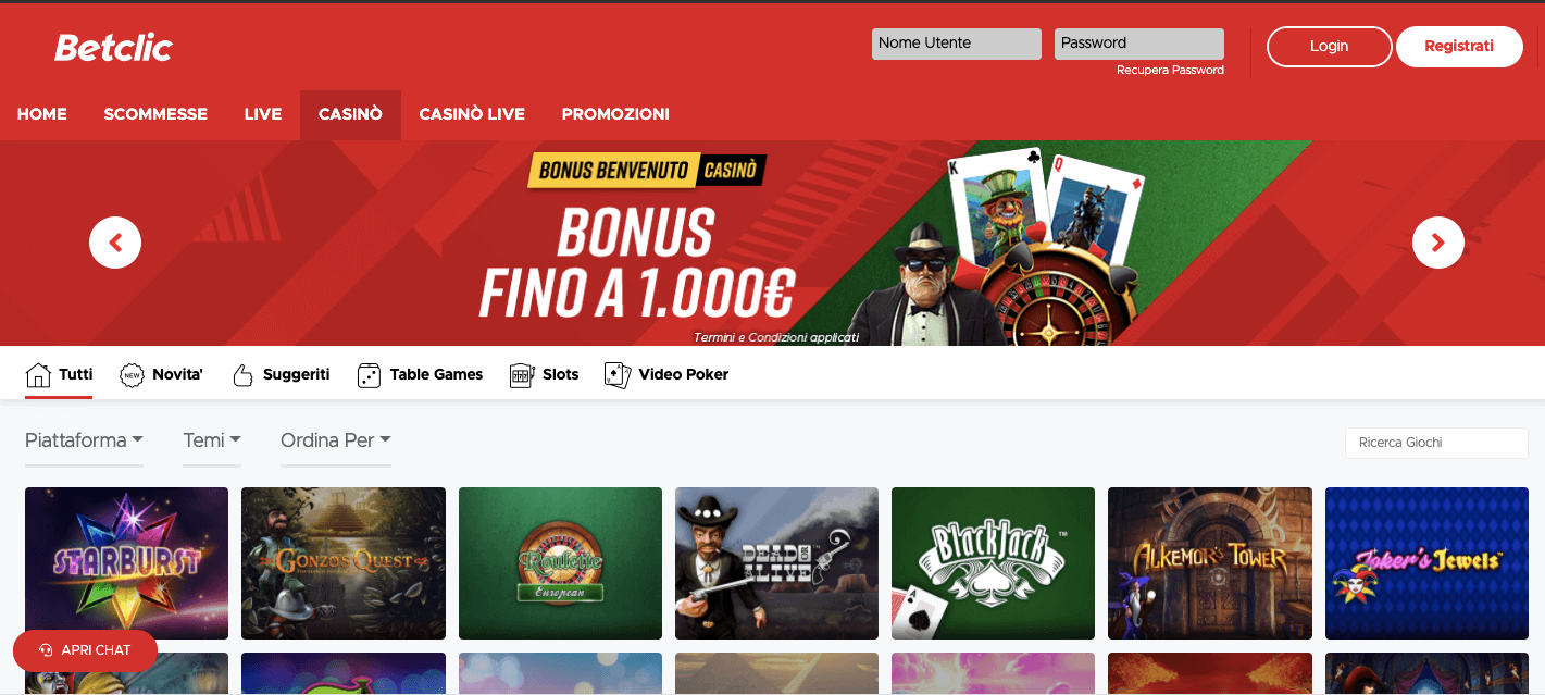 Betclic homepage