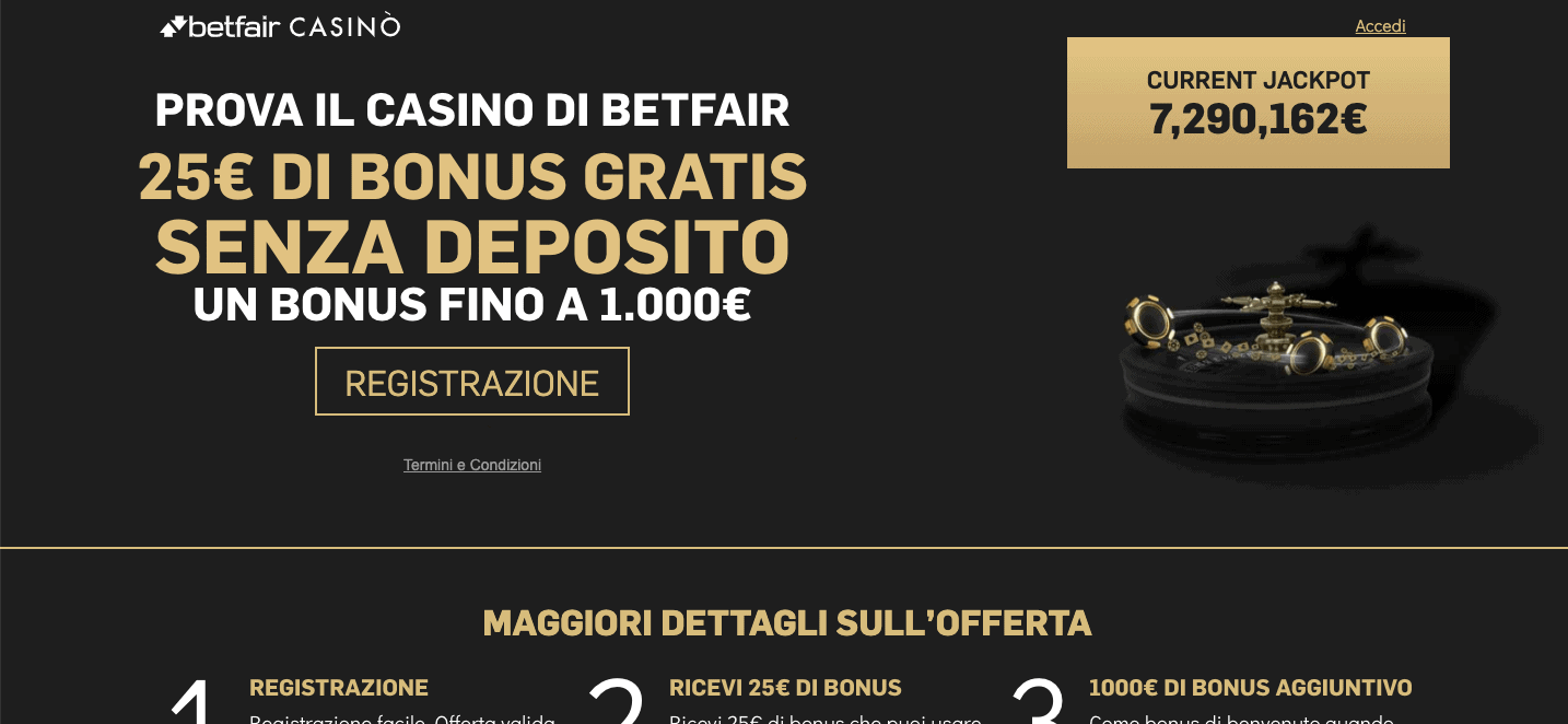 Betfair Casino homepage