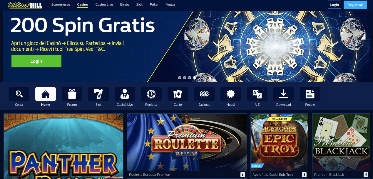 William Hill homepage William Hill homepage