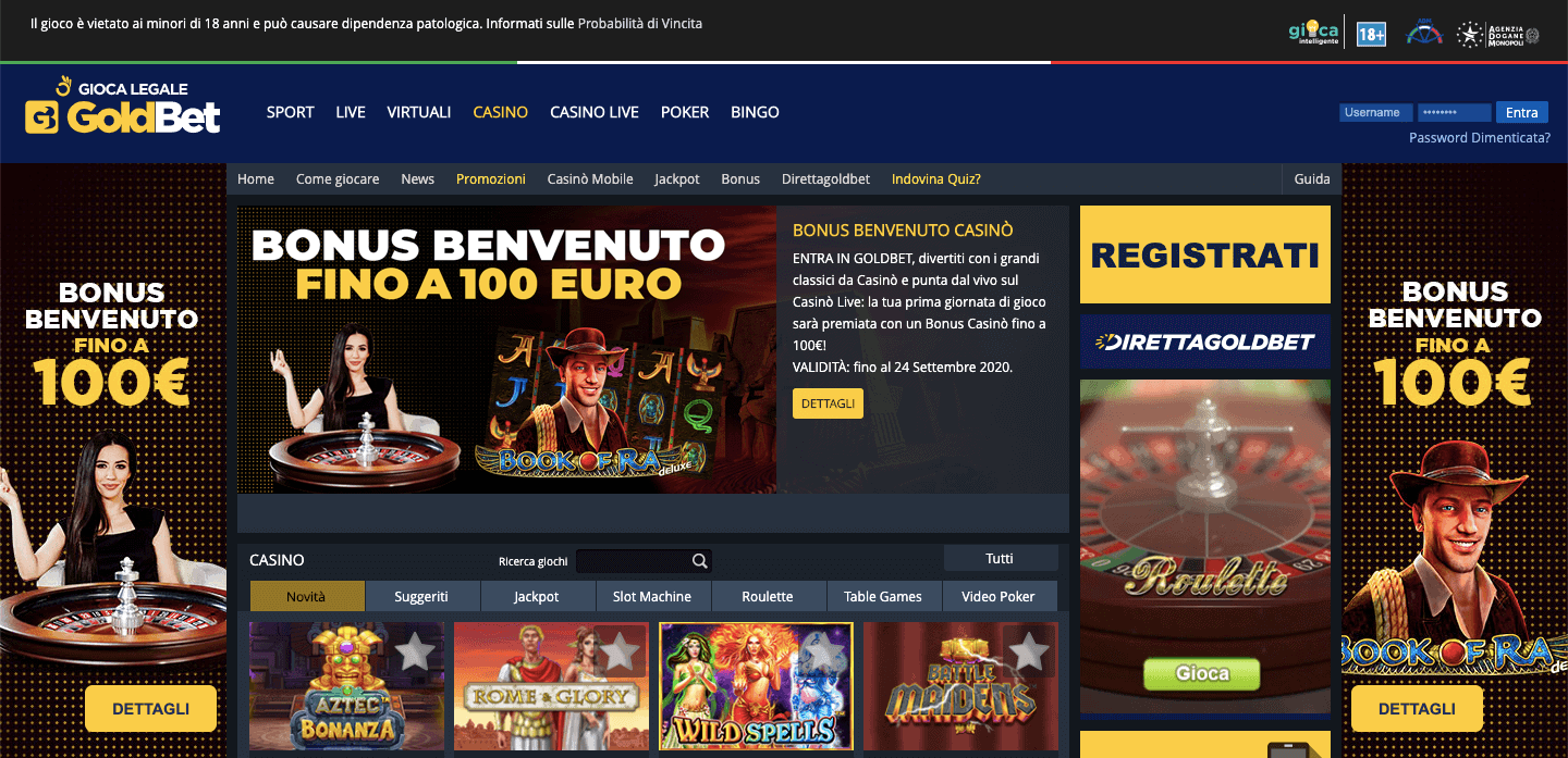 GoldBet Casino Homepage GoldBet Casino Homepage