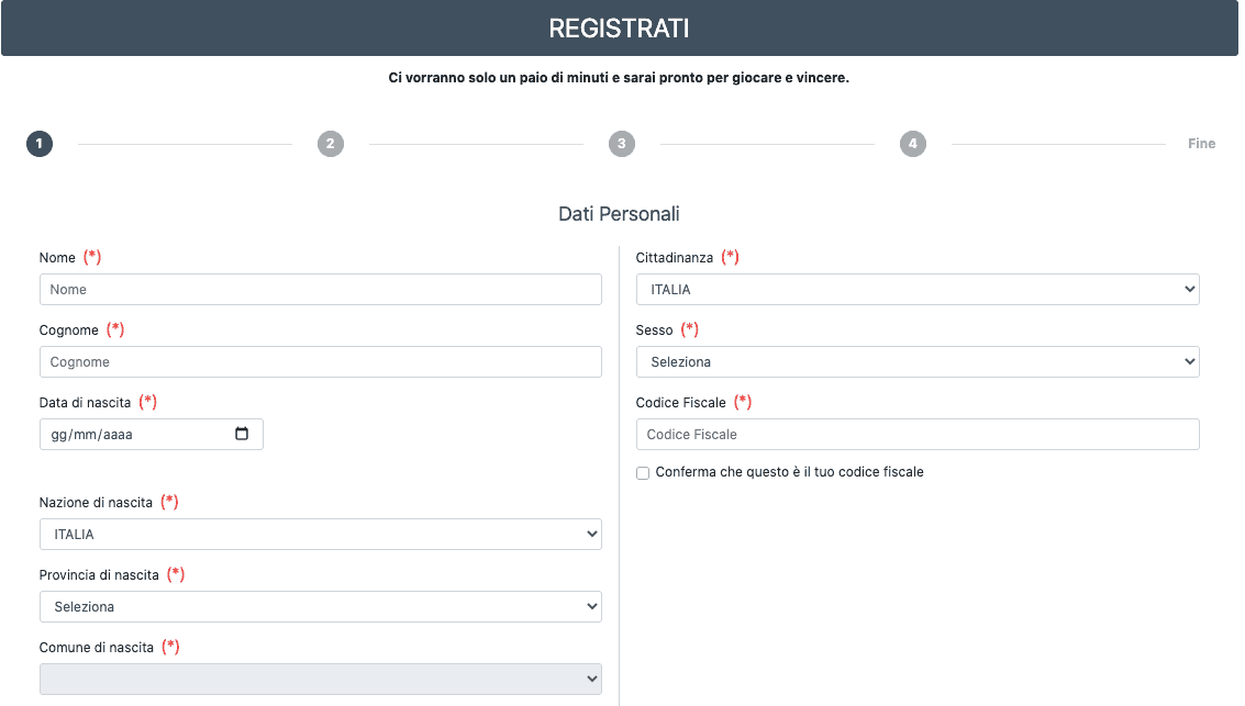 Betatomic Registrazione