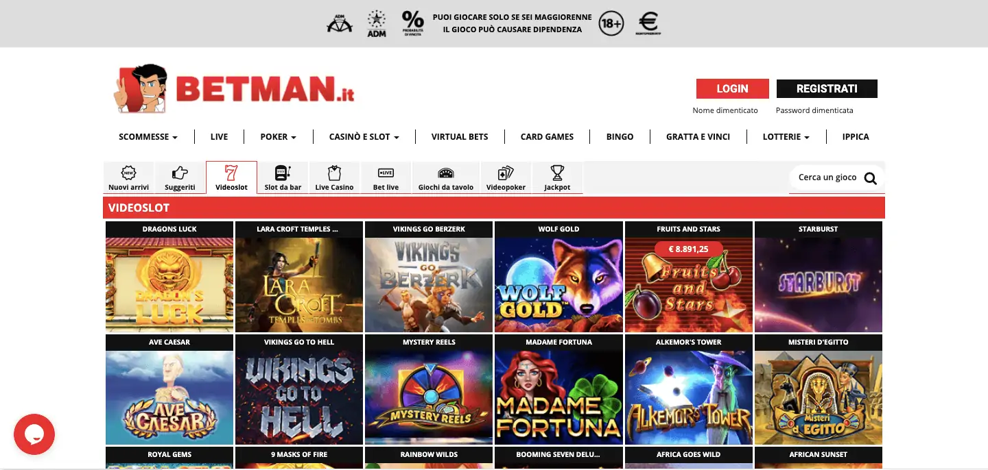 Betman Casino Homepage
