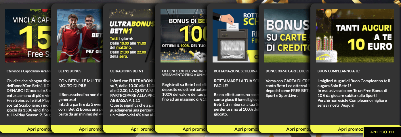 Betn1 Casino Bonus Benvenuto