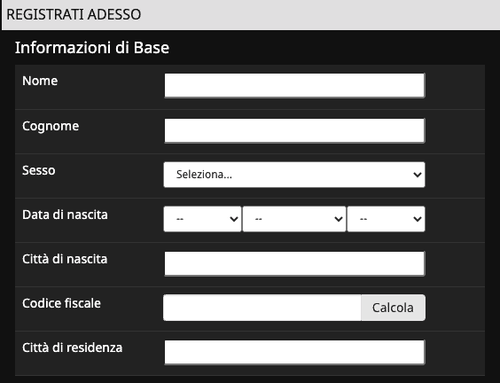 Prewin Registrazione