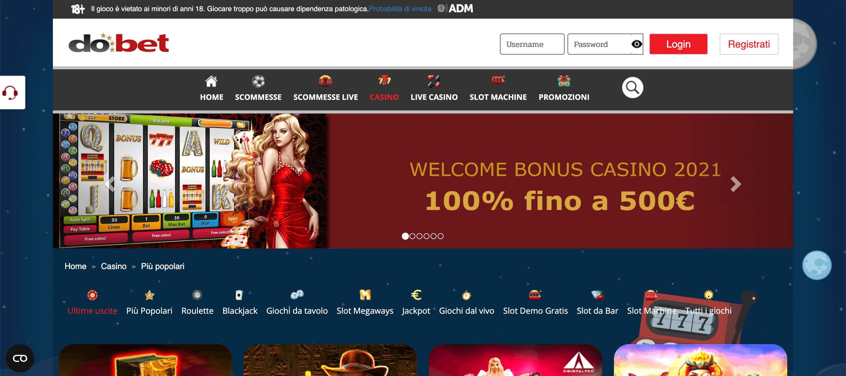 Dobet Casino Home