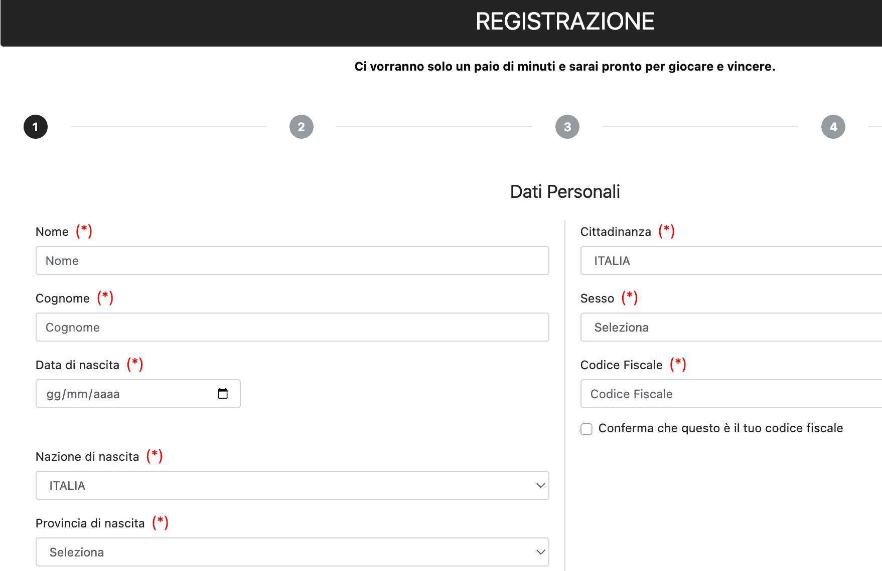 Bgame Registrazione