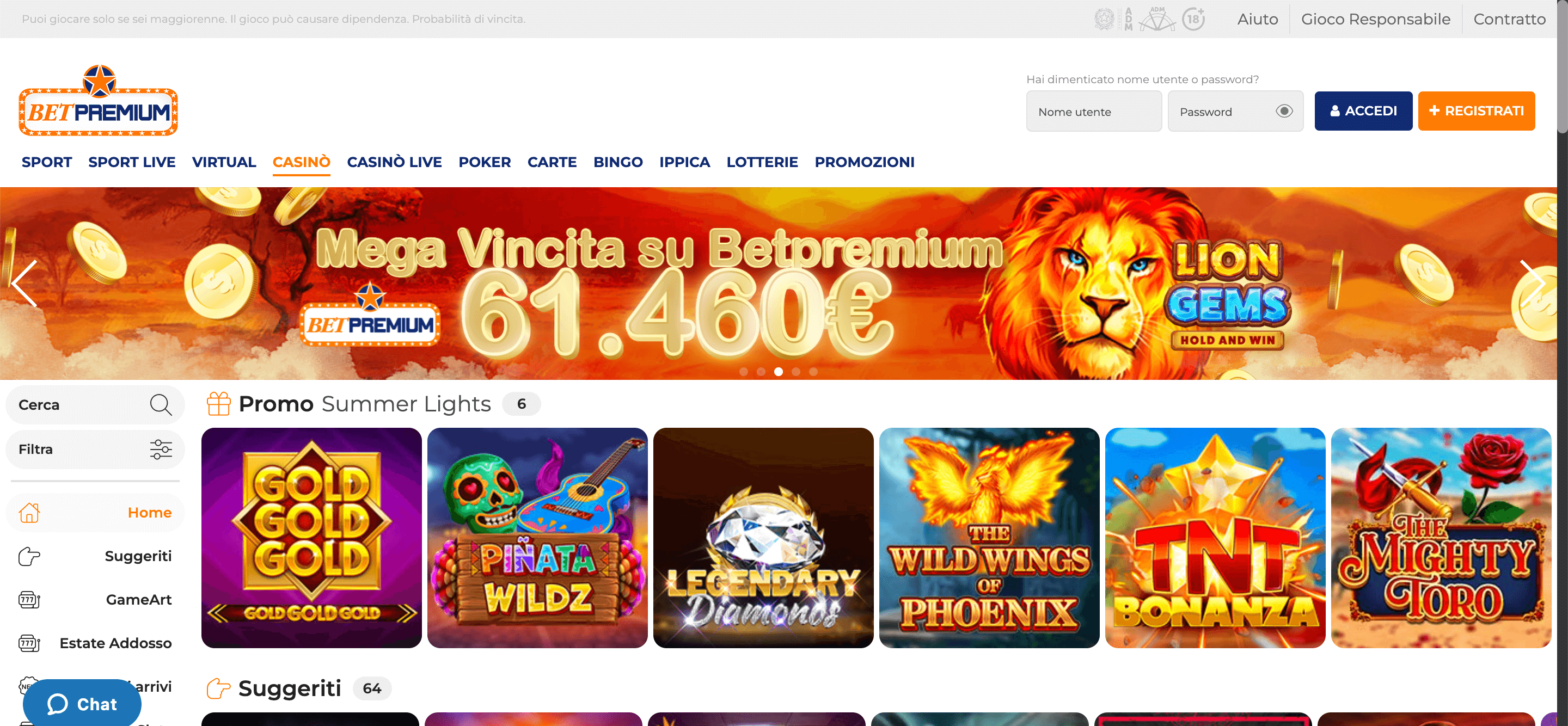Betpremium Casino Home