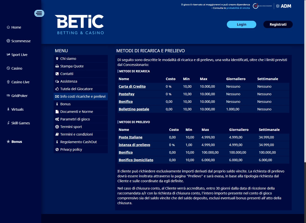 Gioco Sicuro su Betic Casino