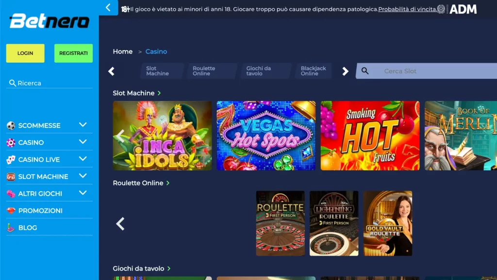 BetNero Casino Home