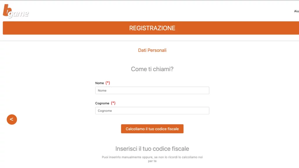 Bgame Casino Registrazione