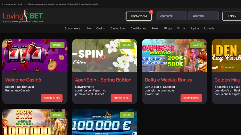 Lovingbet Casino Bonus Benvenuto