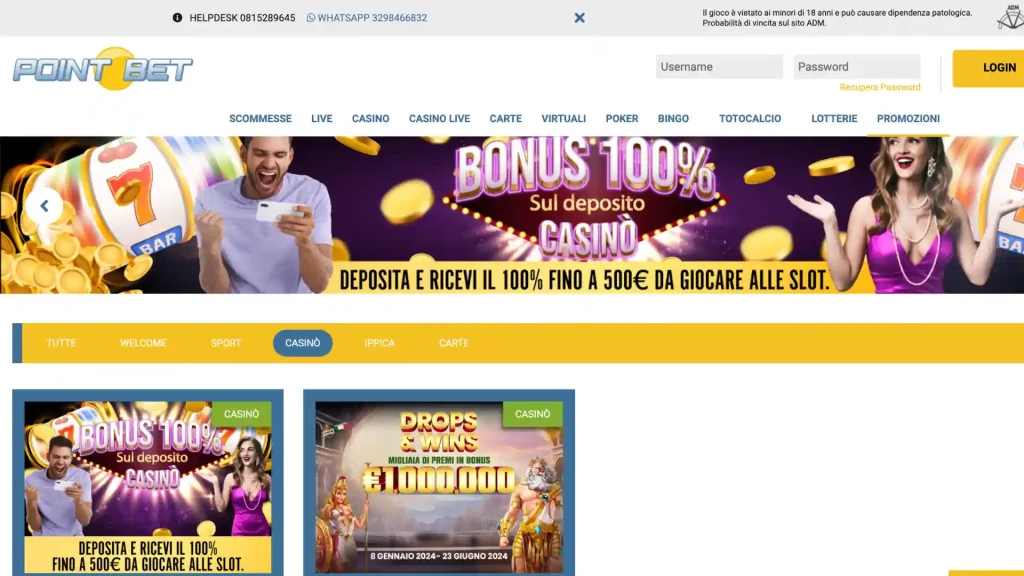Pointbet Casino Bonus Benvenuto