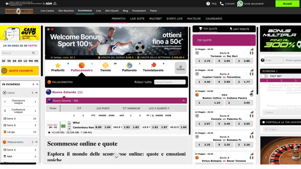 Queencasino Scommesse